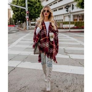 Boston Plaid Poncho